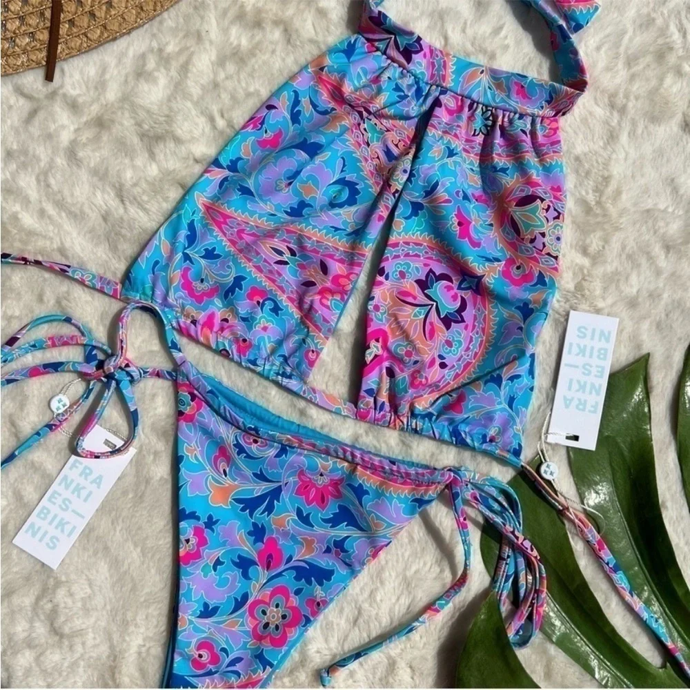 Frankie’s Bikinis Cupid Top and Tia Bottom Set in Scarf